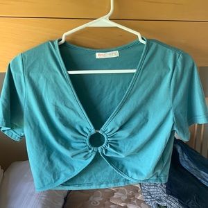 Teal Crop Top